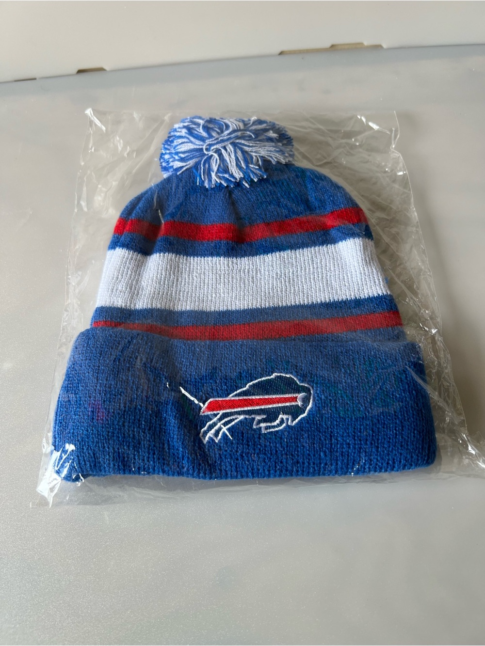 Buffalo Bills Cuffed Knit Pom Beanie Hat
